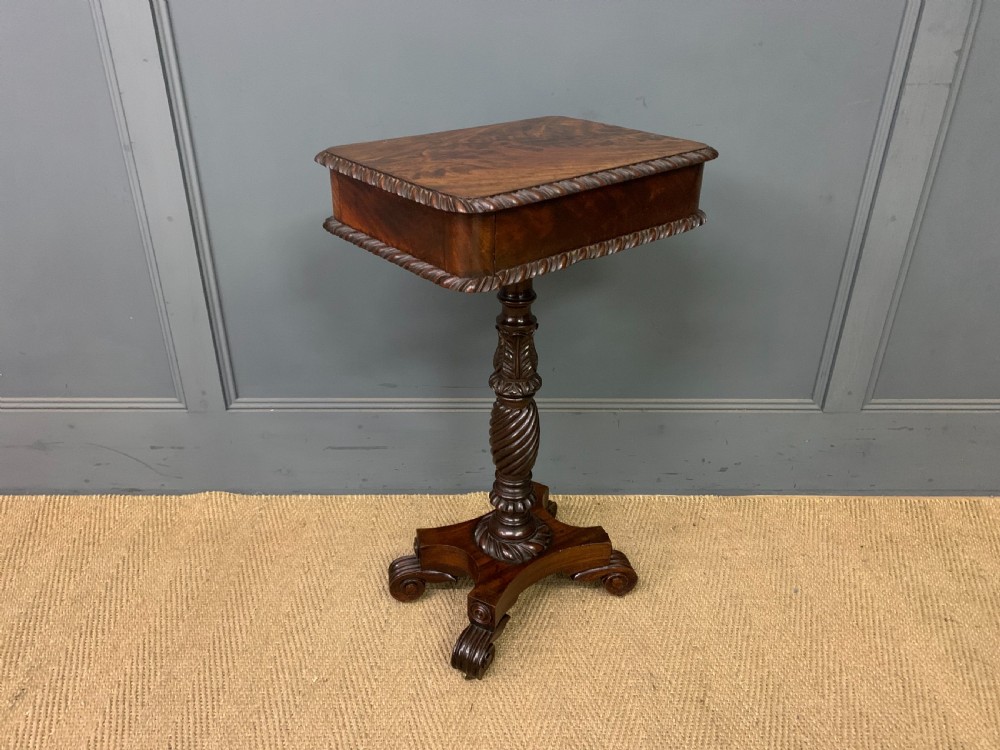 William IV Flame Mahogany Lamp Table View X