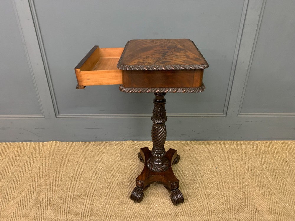 William IV Flame Mahogany Lamp Table View XII