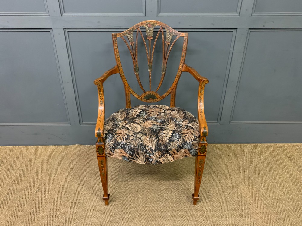 Painted Satinwood Armchair