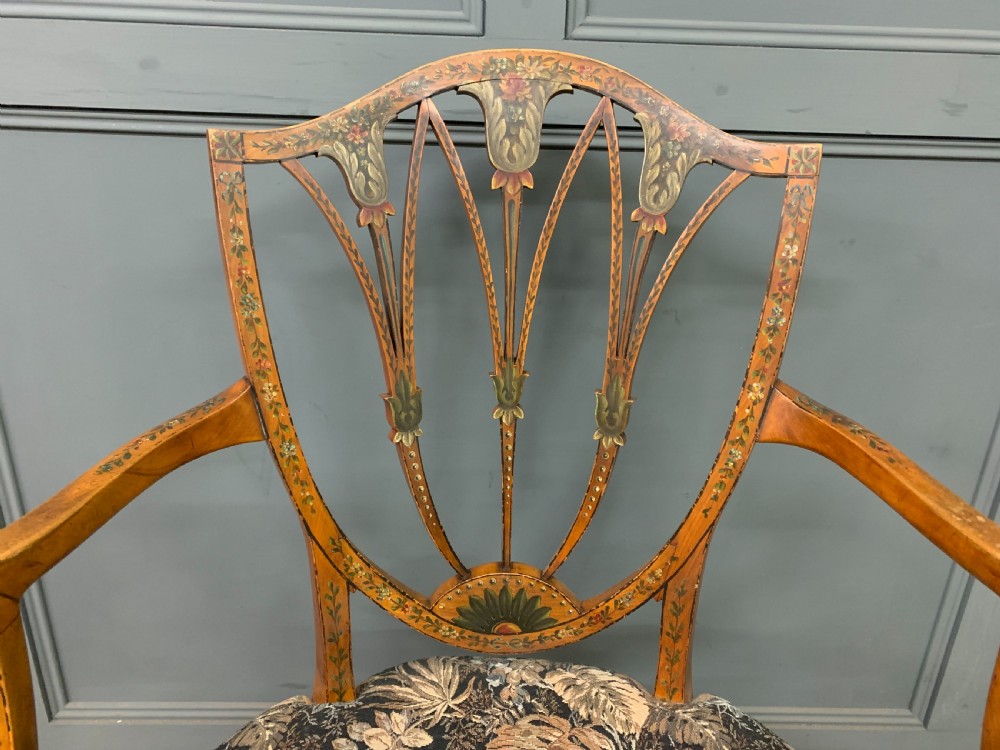 Painted Satinwood Armchair View VI