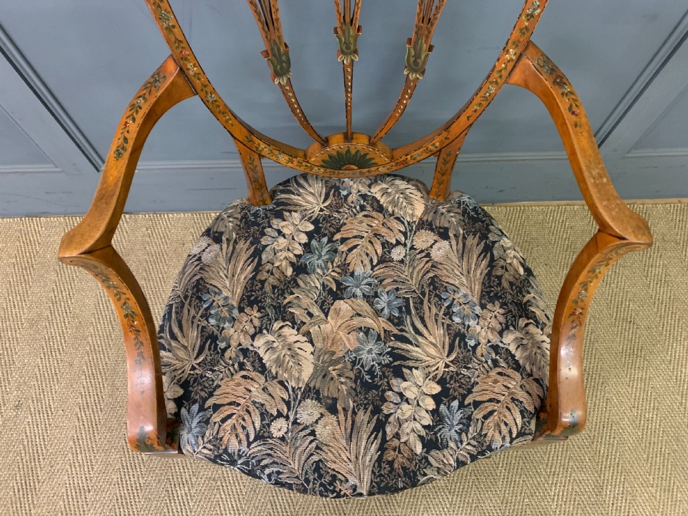 Painted Satinwood Armchair View X