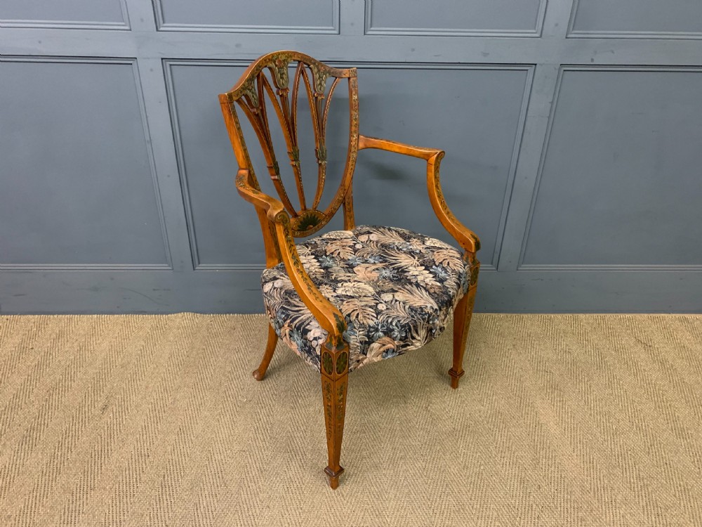 Painted Satinwood Armchair View XI