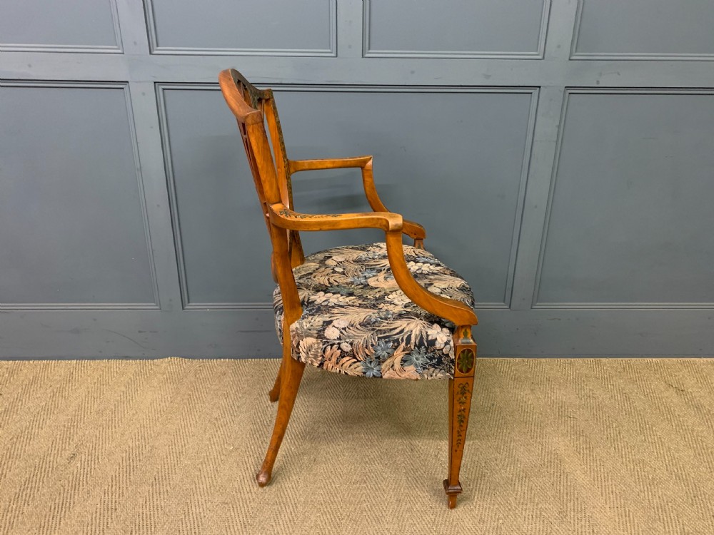 Painted Satinwood Armchair View XII