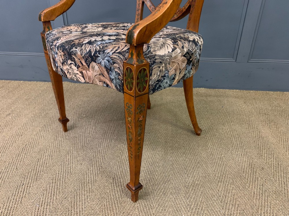 Painted Satinwood Armchair View XIV