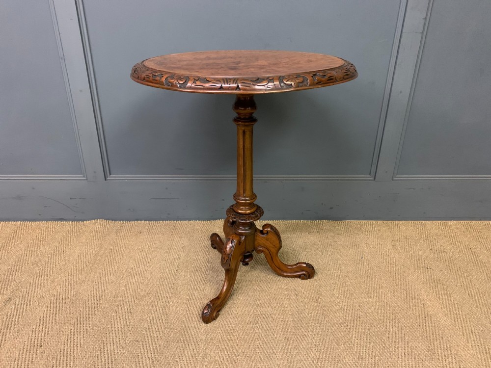 Victorian Burr Walnut Wine Table View II