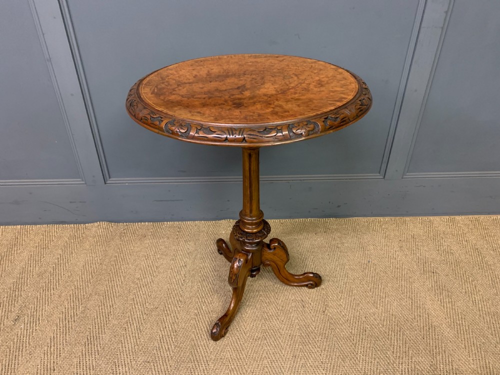Victorian Burr Walnut Wine Table View III