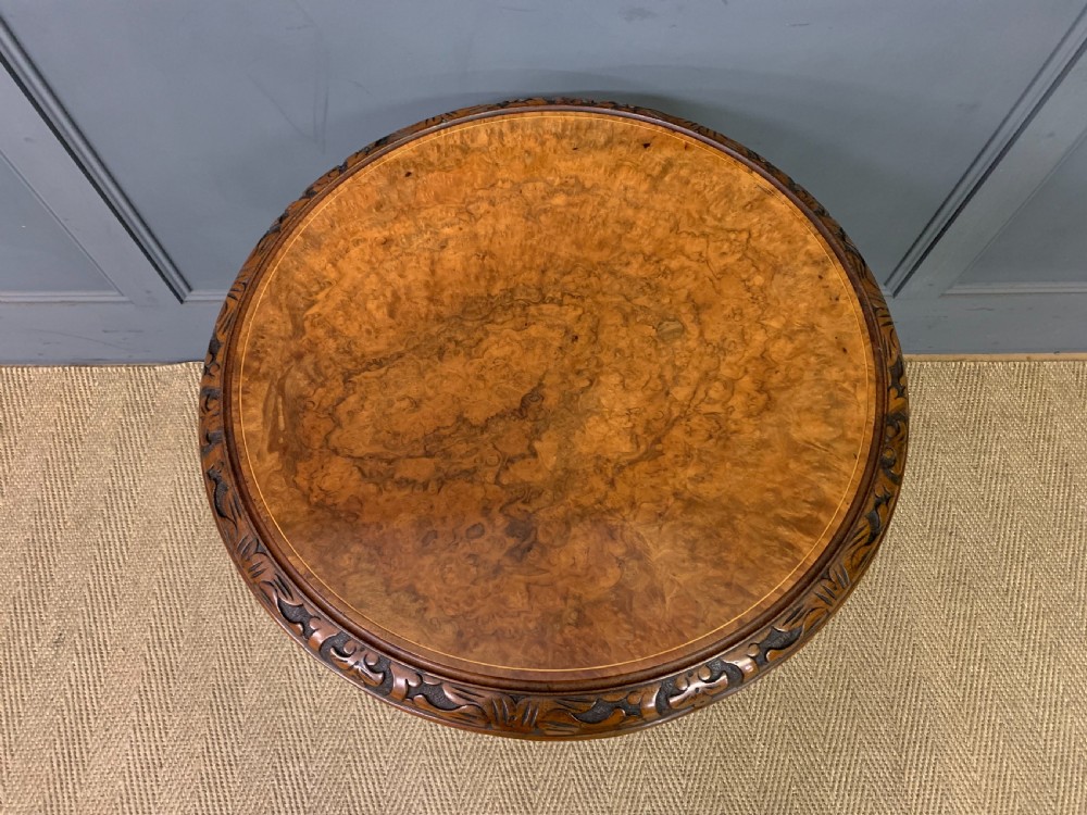 Victorian Burr Walnut Wine Table View IV