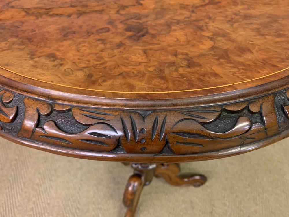 Victorian Burr Walnut Wine Table View V