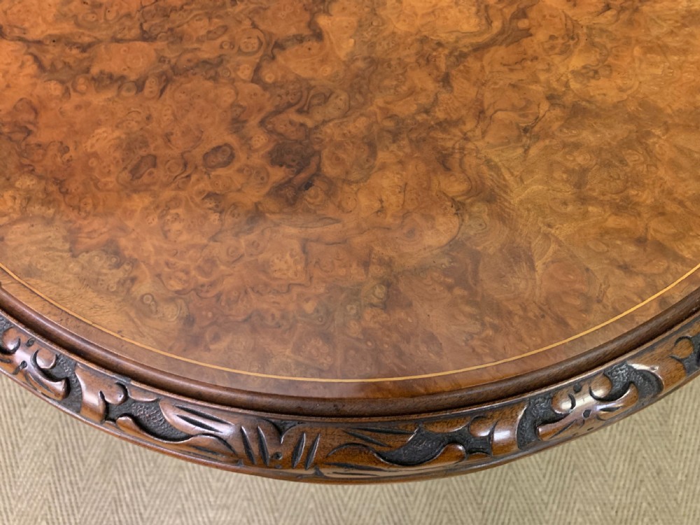 Victorian Burr Walnut Wine Table View IX