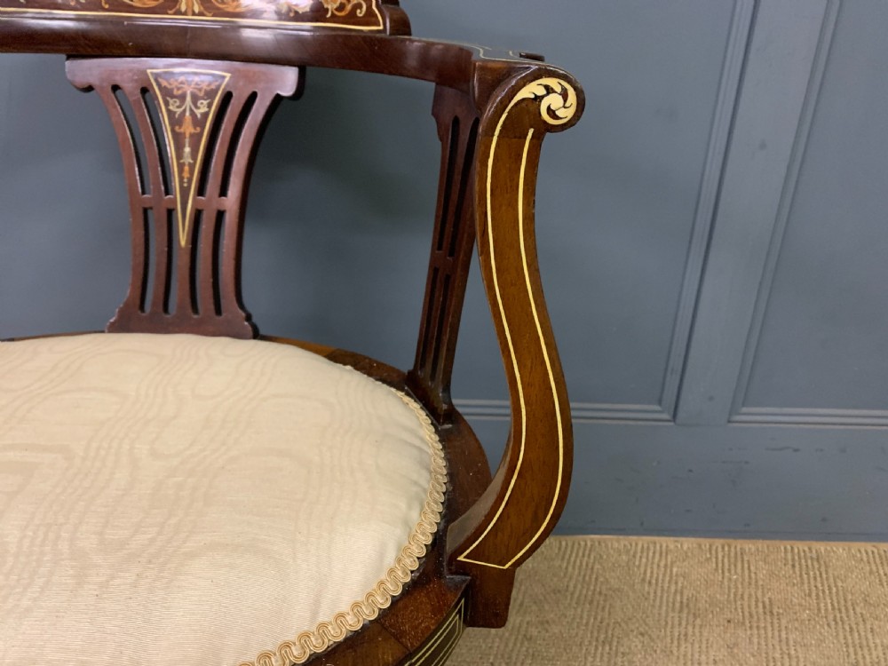 Fine Pair of Inlaid Mahogany Armchairs View XII