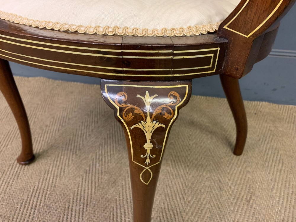 Fine Pair of Inlaid Mahogany Armchairs View XIV