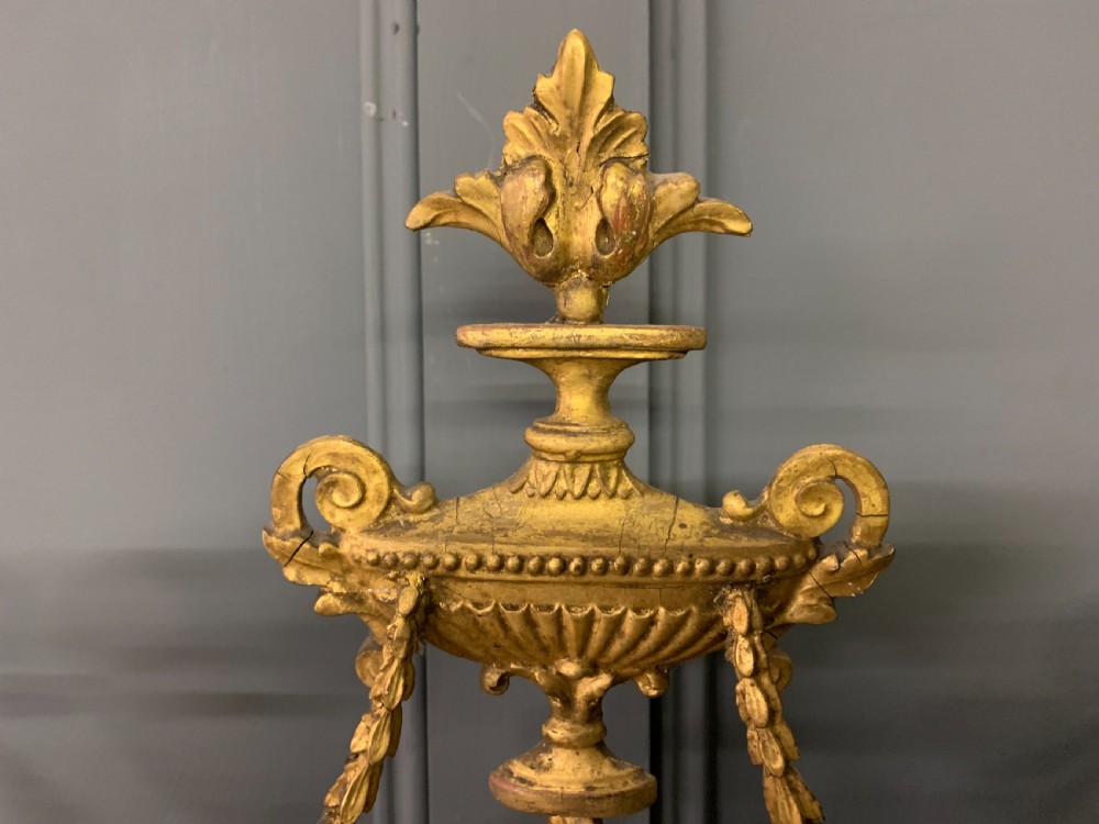 Adam Revival Carved Giltwood and Gesso Oval Pier Mirror View IX