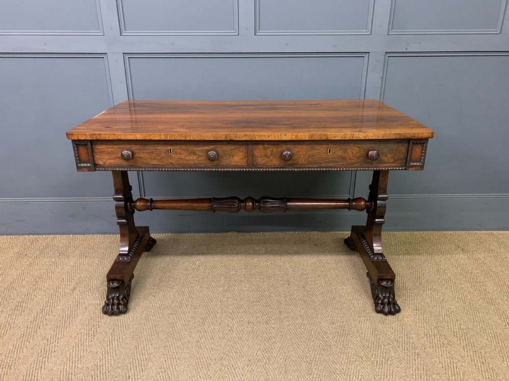 Regency Period Rosewood Library Table View III