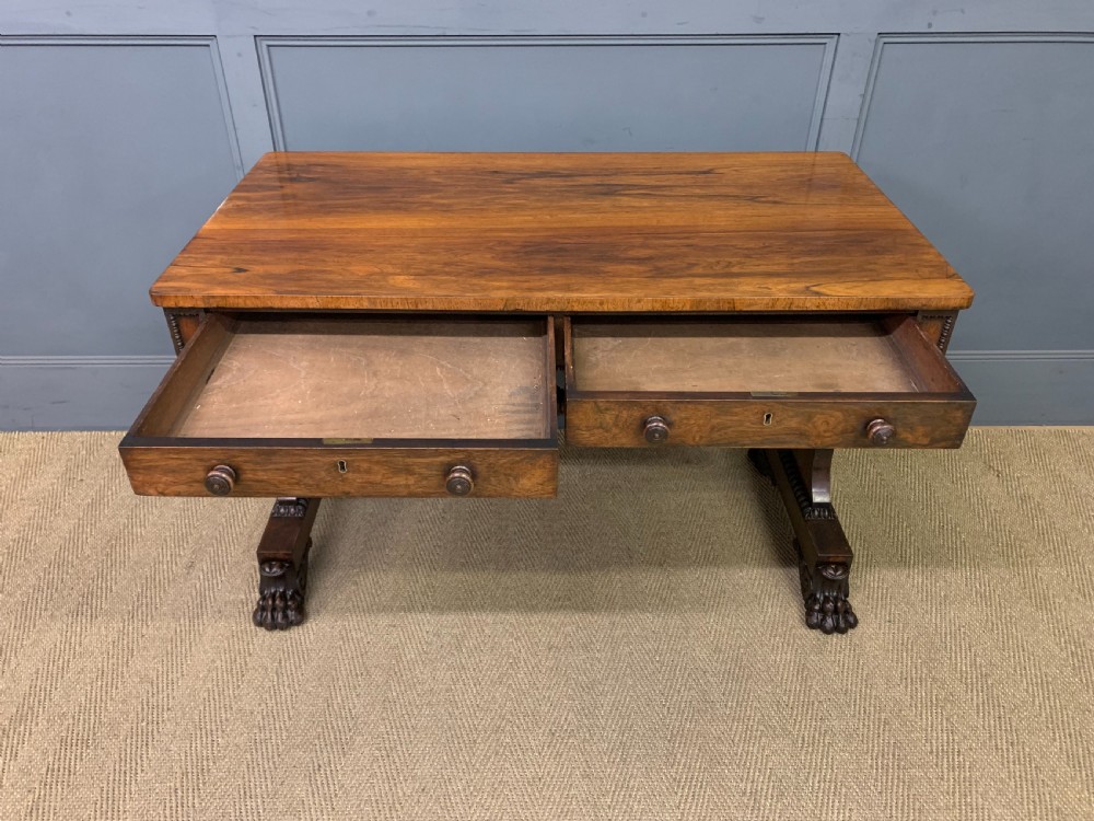 Regency Period Rosewood Library Table View X