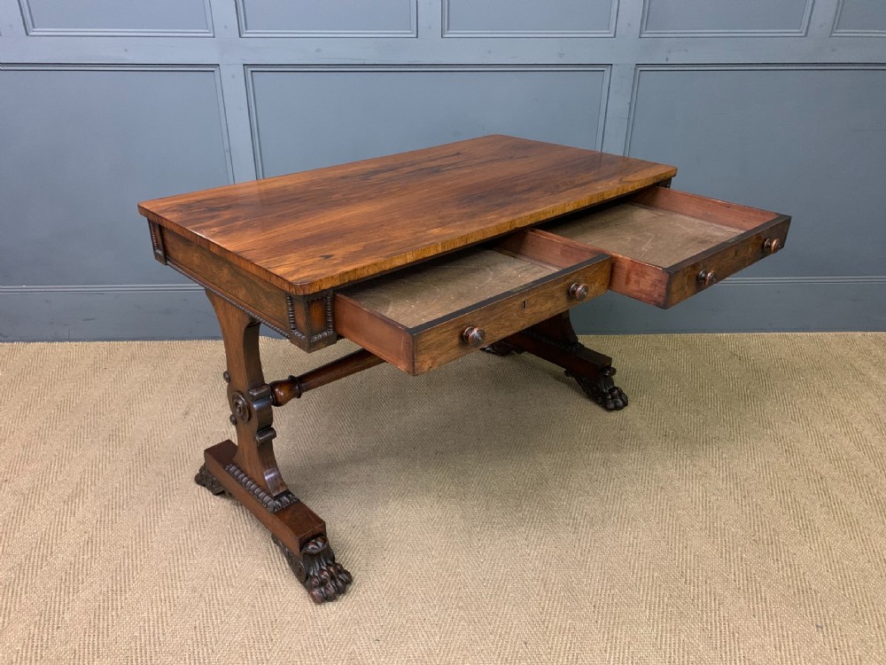 Regency Period Rosewood Library Table View XVII