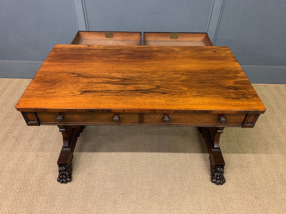 Regency Period Rosewood Library Table View XX