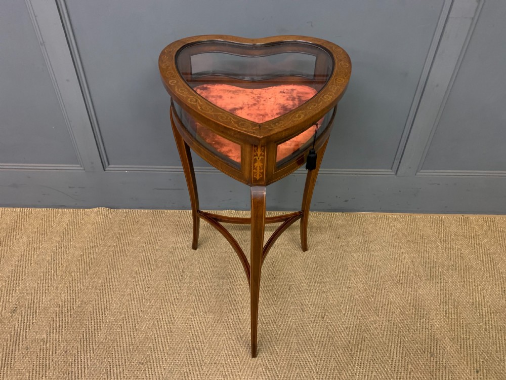 Inlaid Mahogany Heart Shaped Bijouterie Table View II