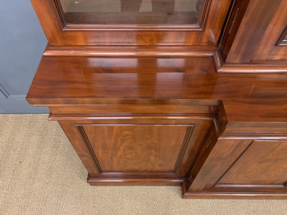 Imposing Victorian Mahogany Breakfront Bookcase View IV