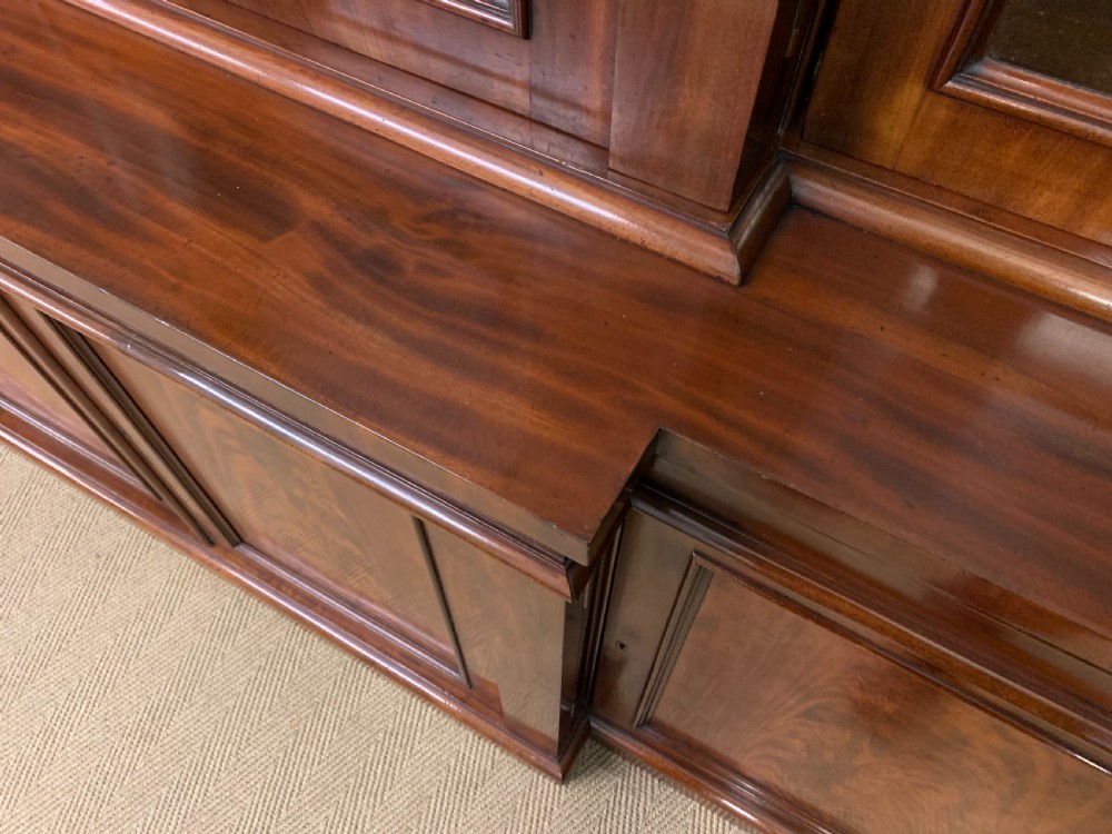 Imposing Victorian Mahogany Breakfront Bookcase View VI