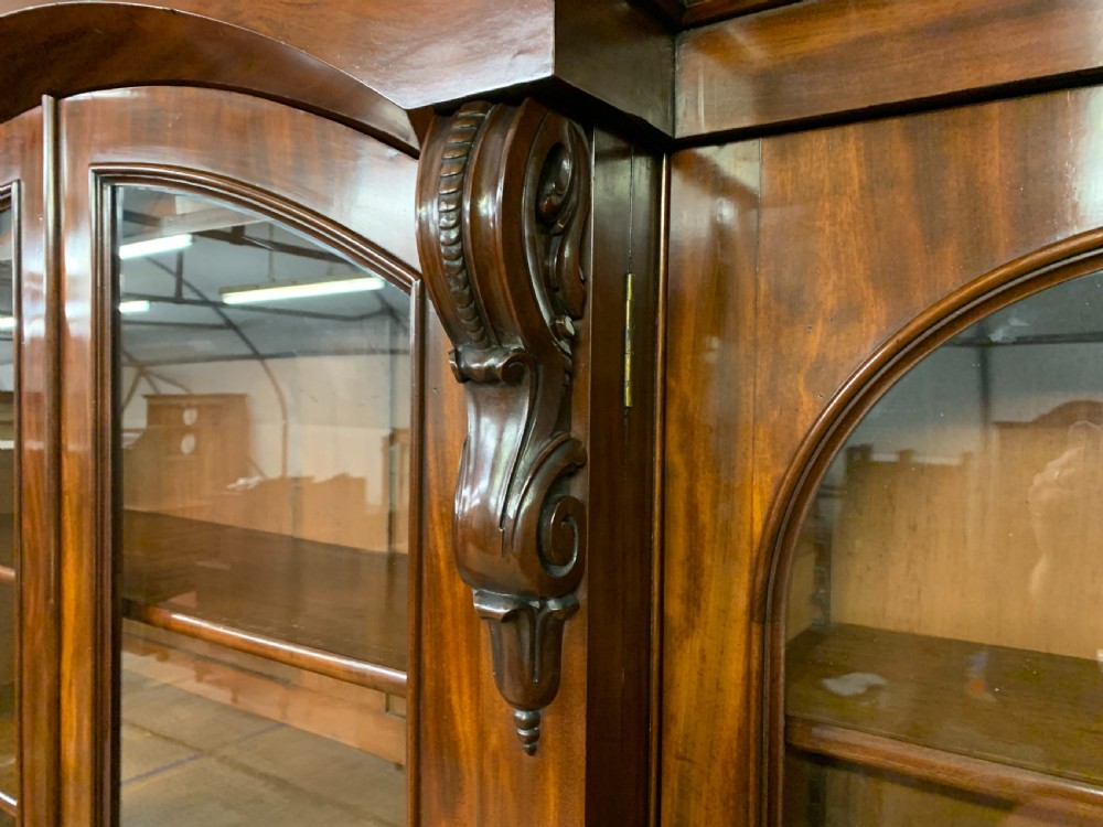 Imposing Victorian Mahogany Breakfront Bookcase View IX