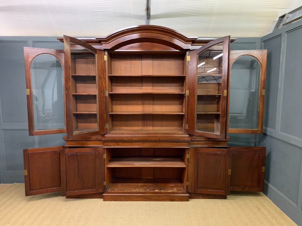 Imposing Victorian Mahogany Breakfront Bookcase View XV