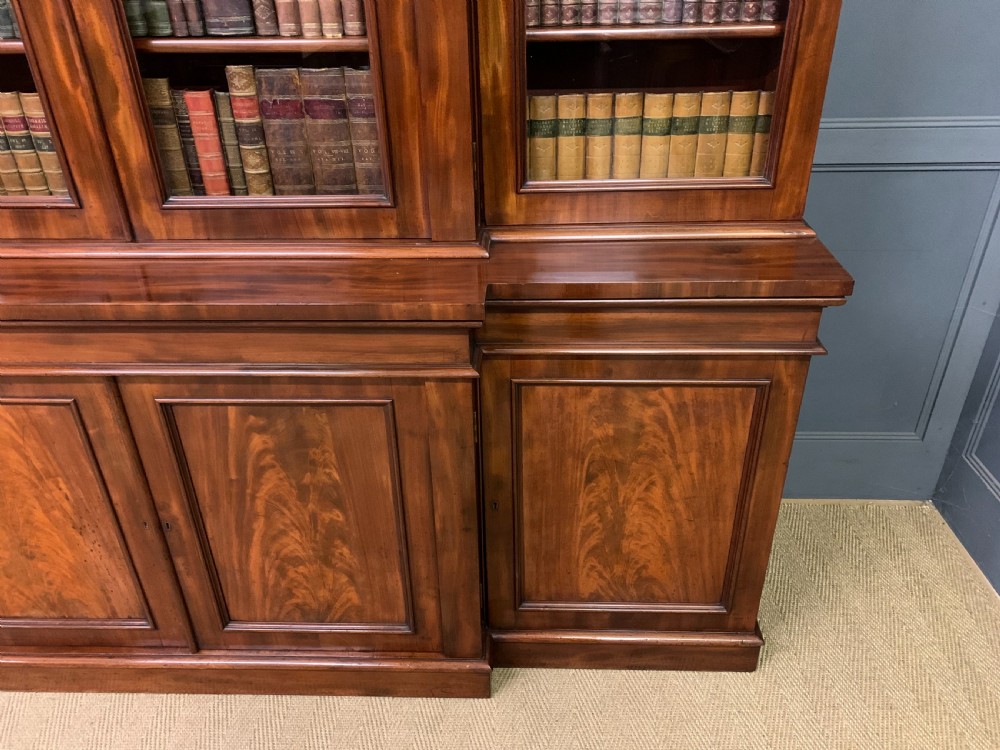 Imposing Victorian Mahogany Breakfront Bookcase View XIX