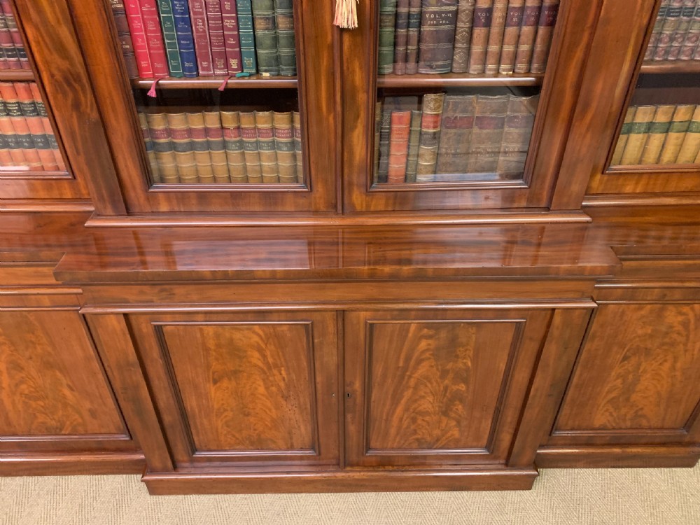 Imposing Victorian Mahogany Breakfront Bookcase View XXI