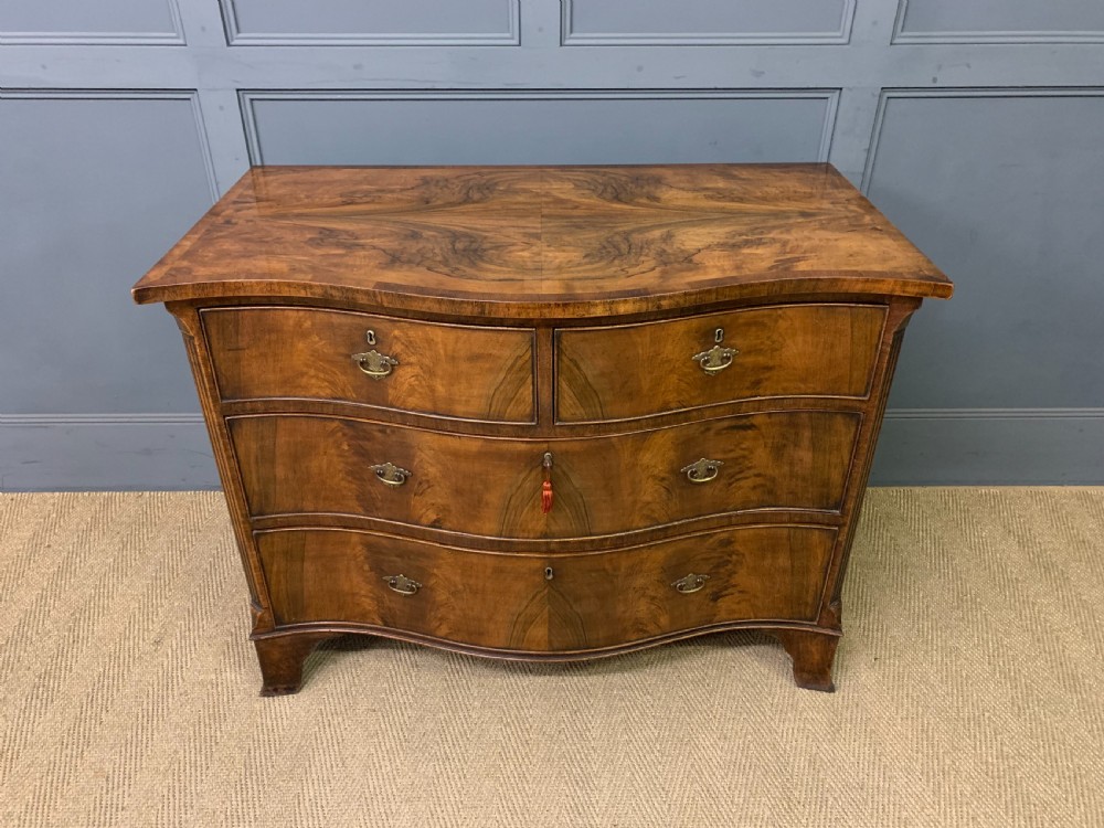 Serpentine Fronted Burr Walnut Chest of Drawers