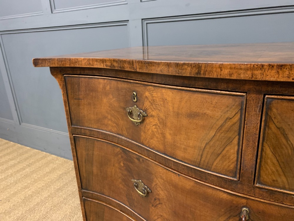 Serpentine Fronted Burr Walnut Chest of Drawers View VI