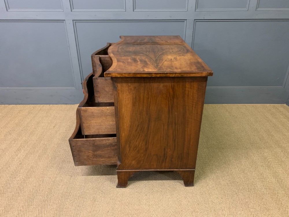 Serpentine Fronted Burr Walnut Chest of Drawers View XIII