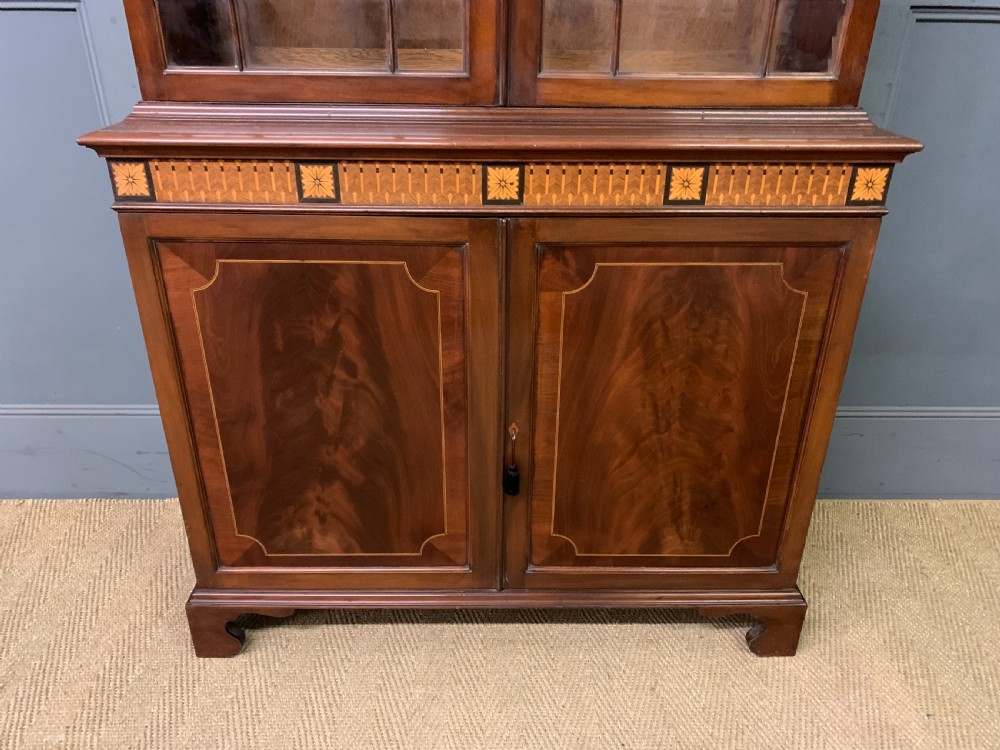 Edwardian Inlaid Mahogany Bookcase View III