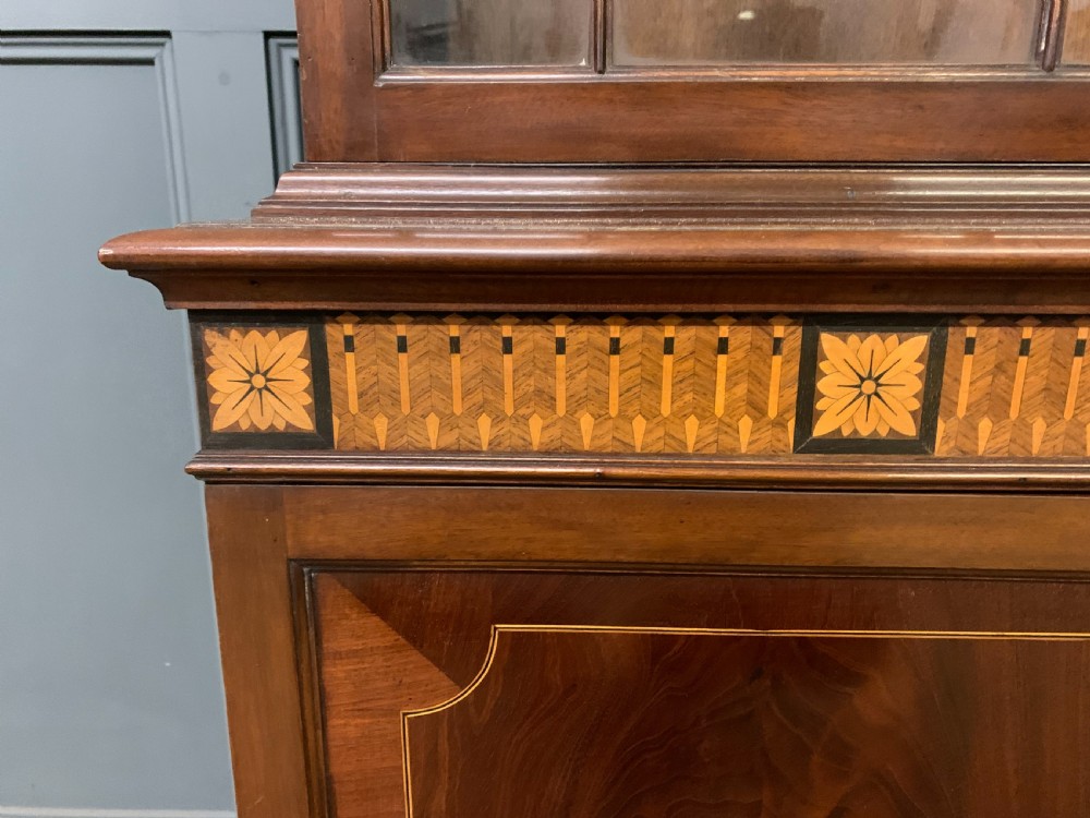 Edwardian Inlaid Mahogany Bookcase View IV