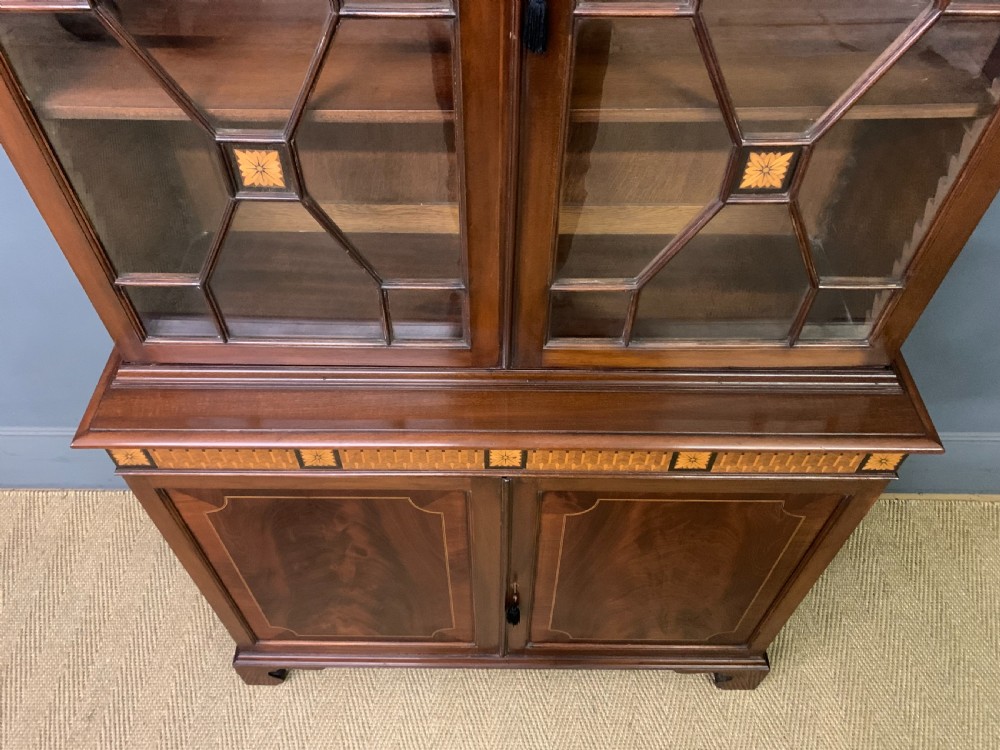 Edwardian Inlaid Mahogany Bookcase View V