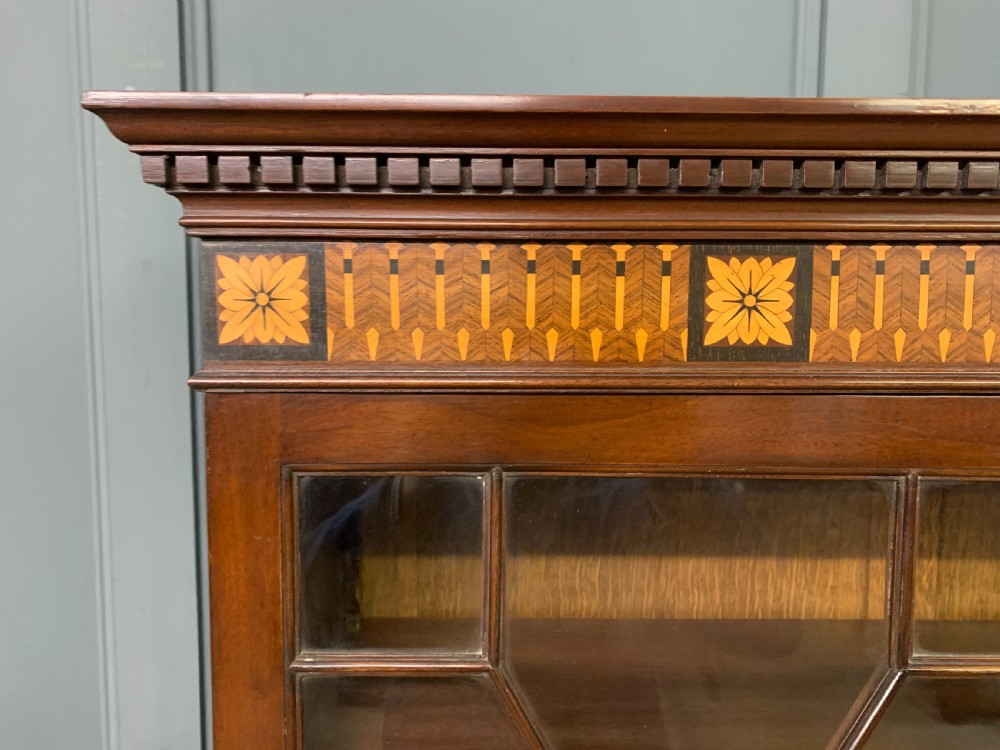 Edwardian Inlaid Mahogany Bookcase View VI