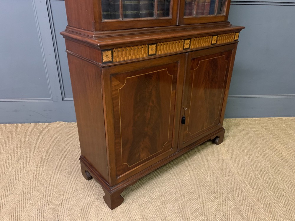 Edwardian Inlaid Mahogany Bookcase View XIII