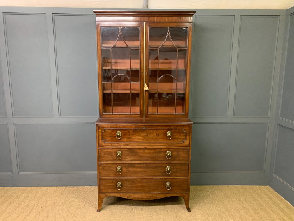 George III Mahogany Secretaire Bookcase View II