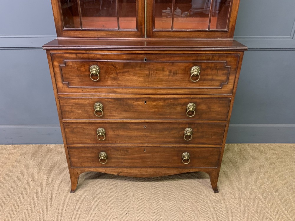 George III Mahogany Secretaire Bookcase View III
