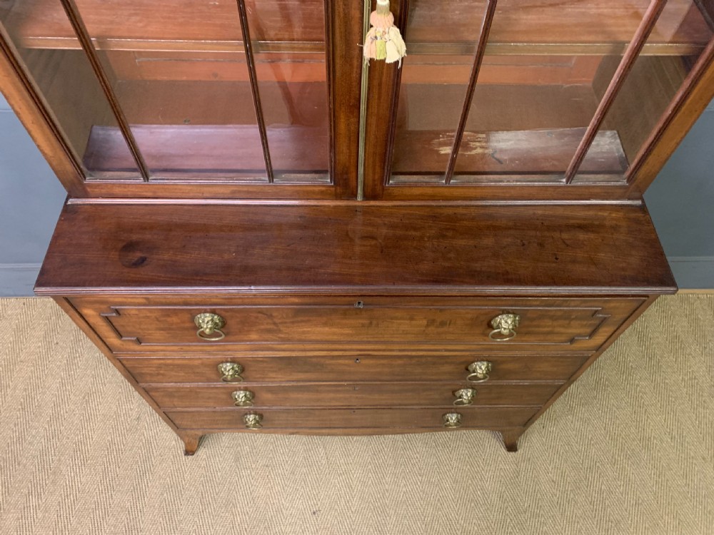 George III Mahogany Secretaire Bookcase View IV