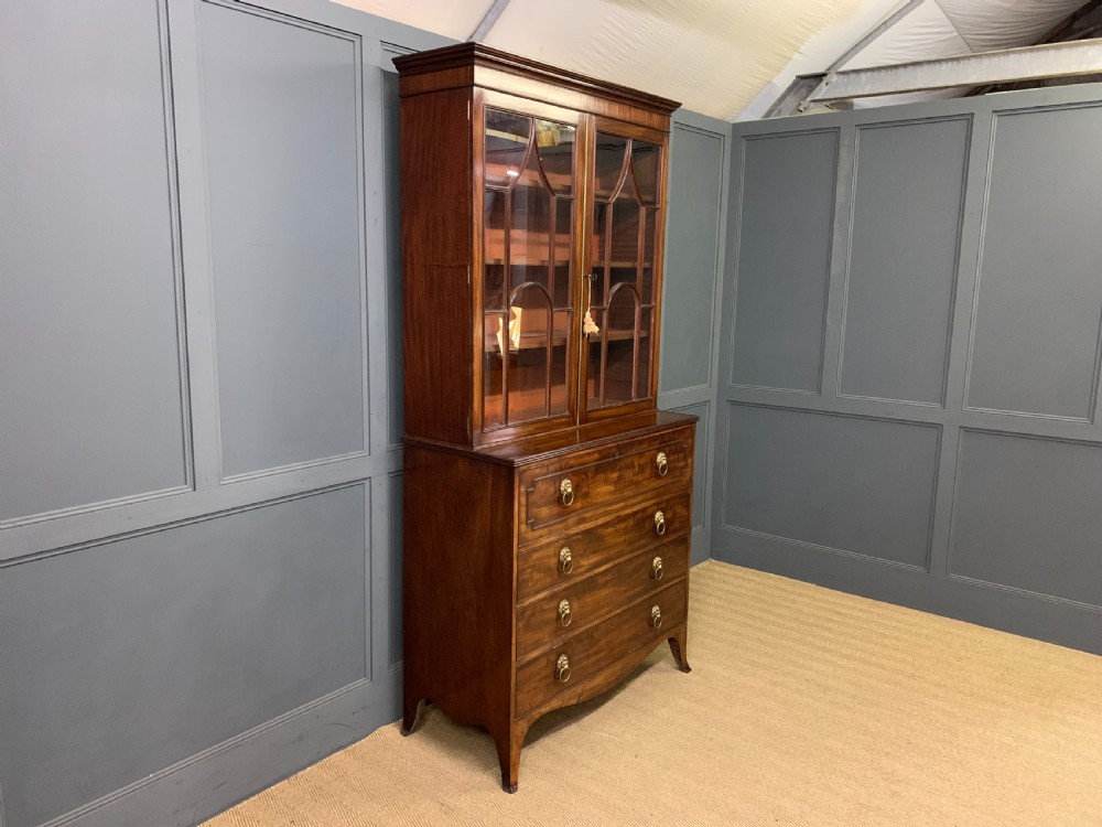 George III Mahogany Secretaire Bookcase View VIII