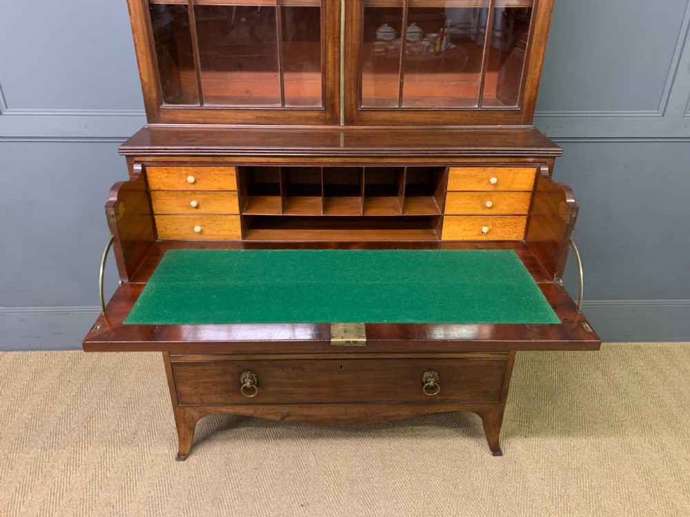 George III Mahogany Secretaire Bookcase View XIII