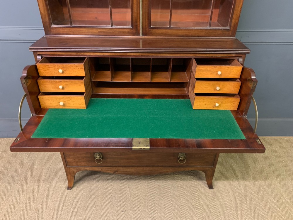 George III Mahogany Secretaire Bookcase View XV
