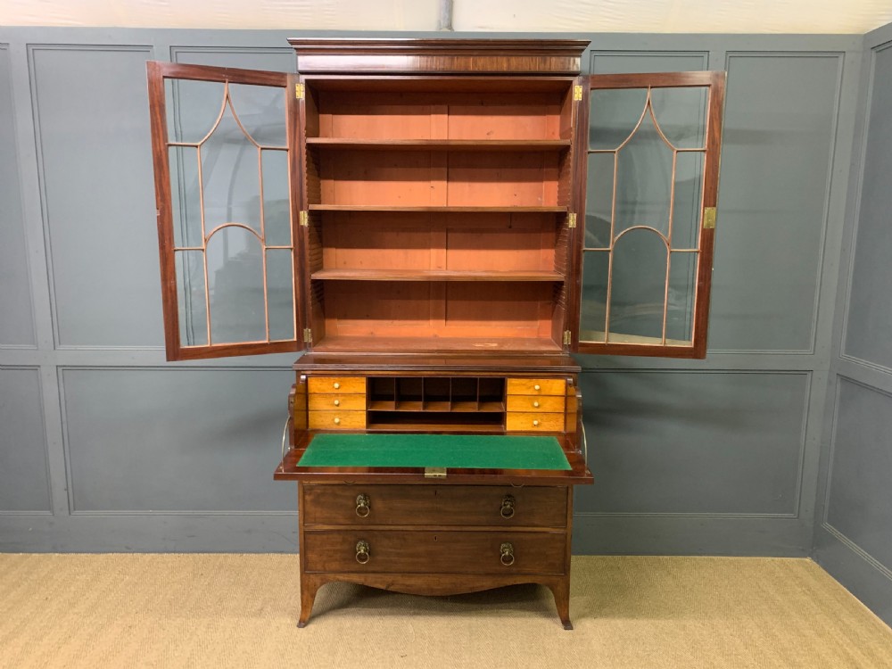George III Mahogany Secretaire Bookcase View XVII