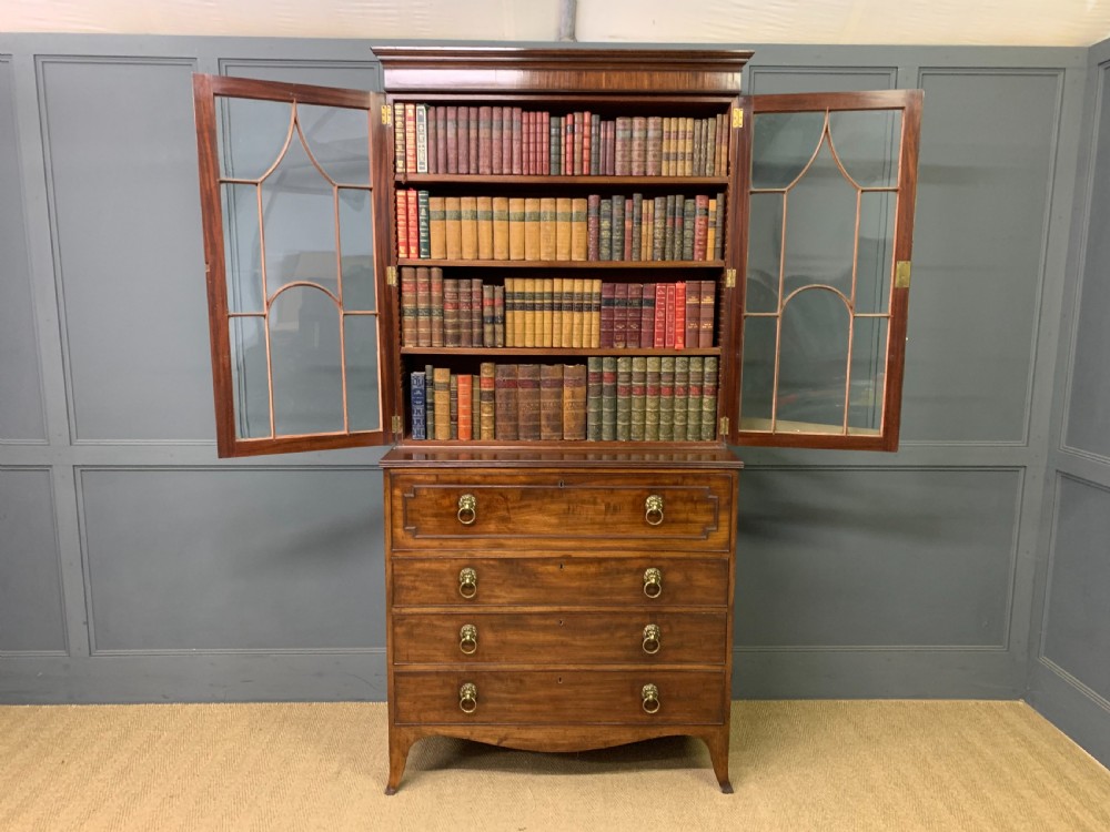 George III Mahogany Secretaire Bookcase View XX