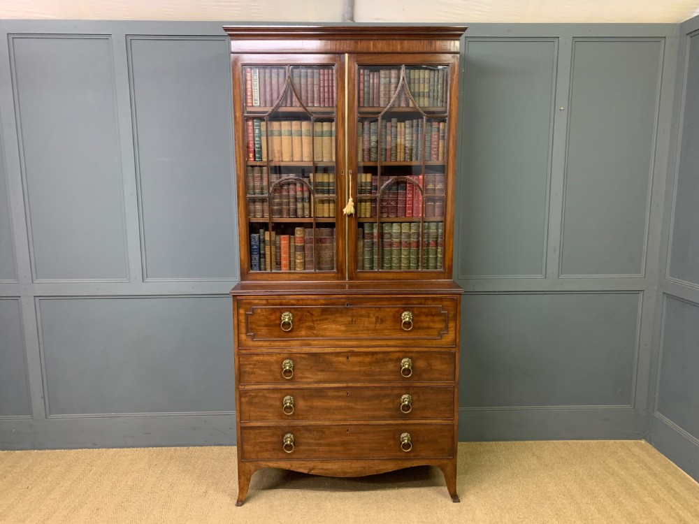 George III Mahogany Secretaire Bookcase View XXI