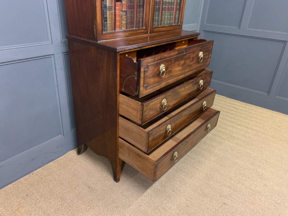 George III Mahogany Secretaire Bookcase View XXVI