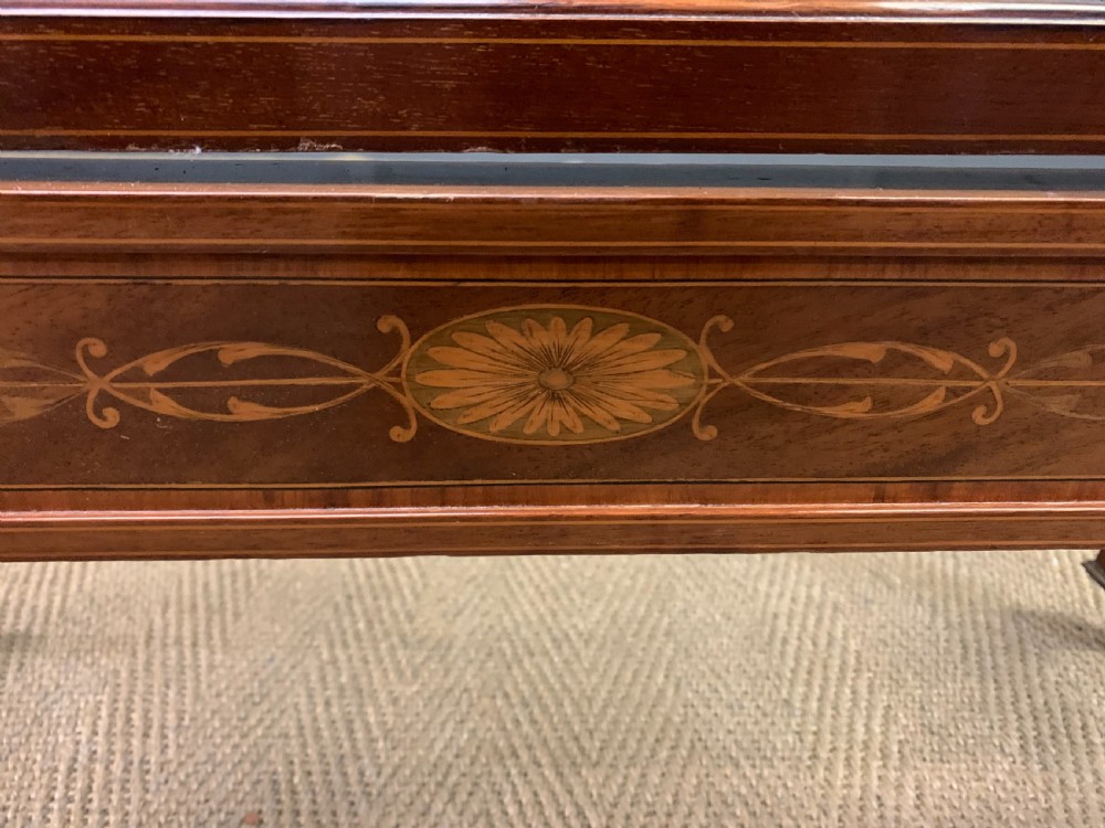 Inlaid Mahogany Sheraton Revival Cheval Mirror View XVII