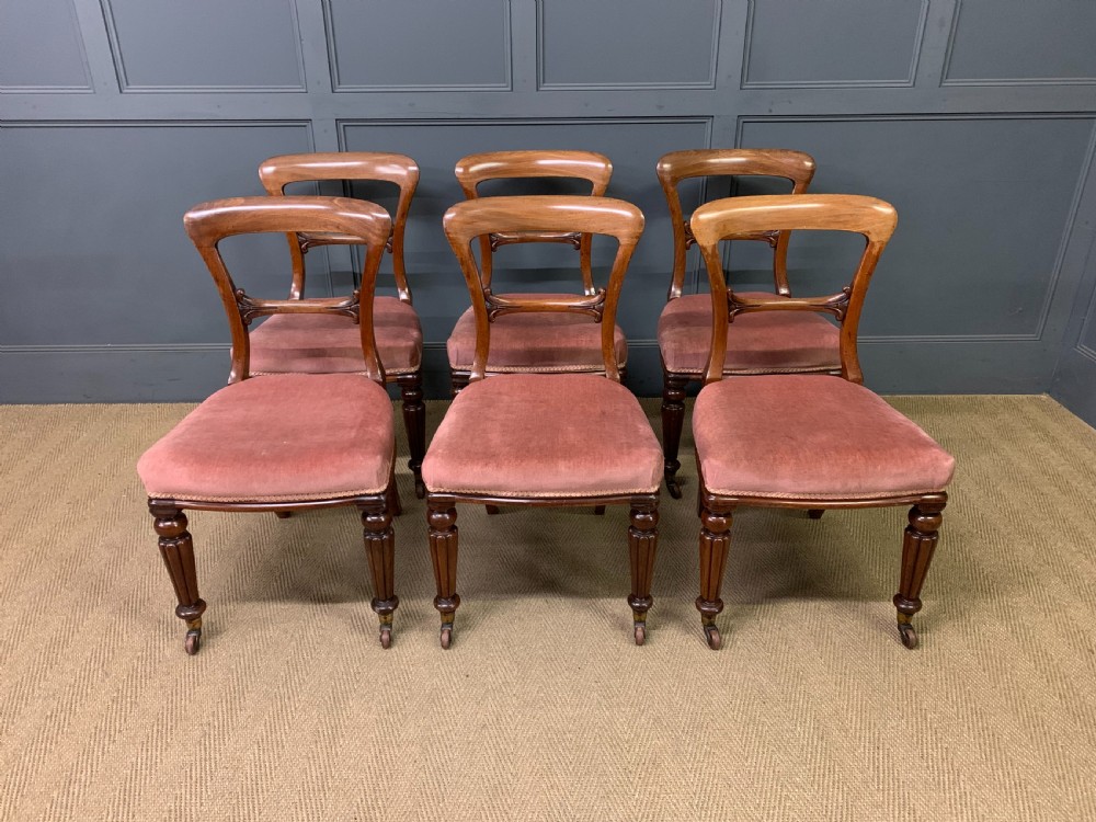 Set of 6 Victorian Mahogany Dining Chairs