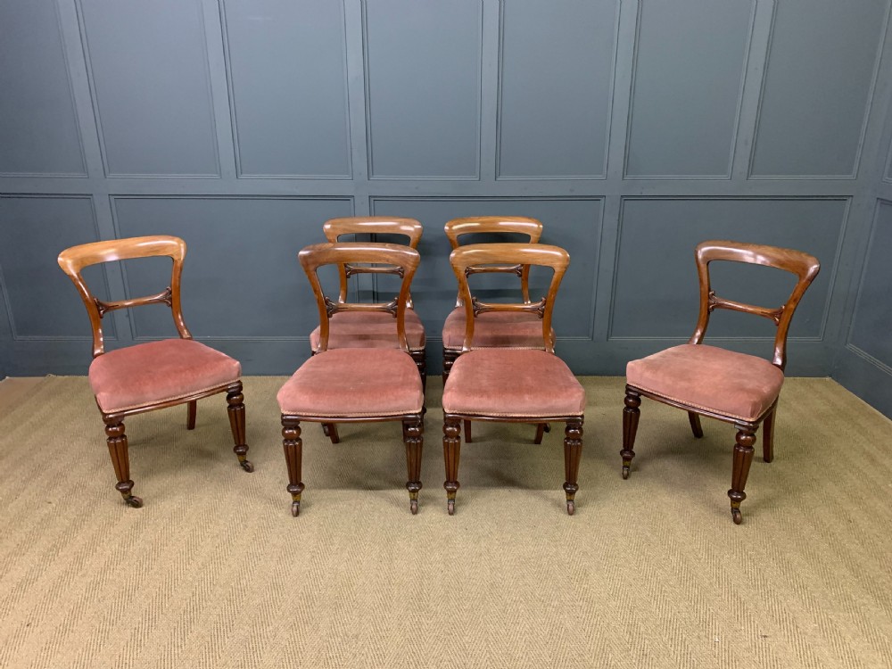 Set of 6 Victorian Mahogany Dining Chairs View II