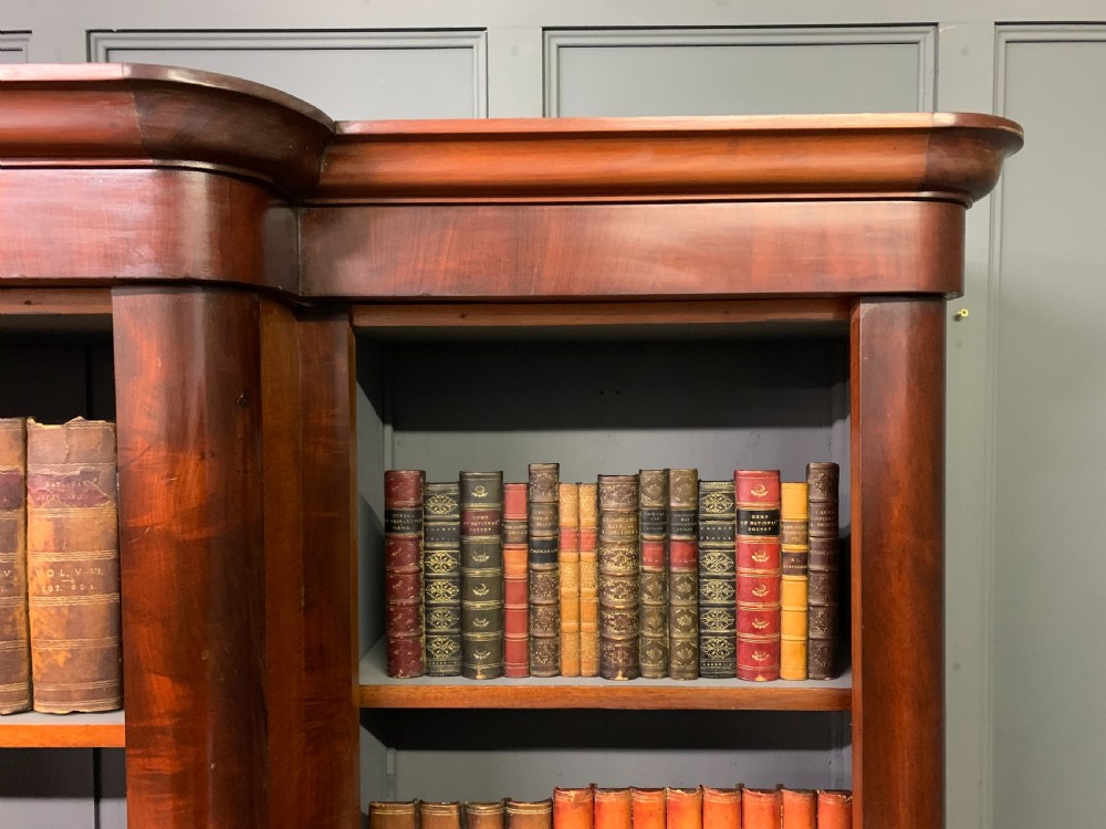 Victorian Mahogany Break Front Open Bookcase View VI