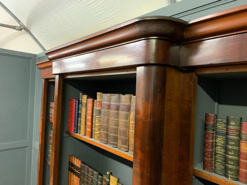 Victorian Mahogany Break Front Open Bookcase View VIII